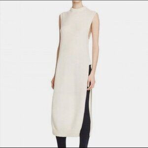 New Zara Knit Lightweight long ivory sleeveless vest / sweater dress